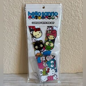 🎀Loungefly Sanrio Group Lanyard with Pins